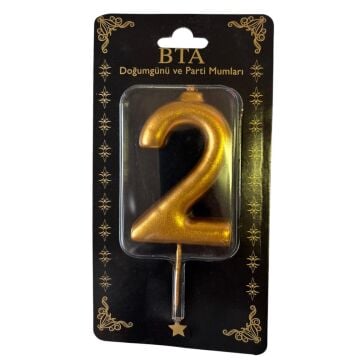 RAKAM MUM 8 CM GOLD ''2''