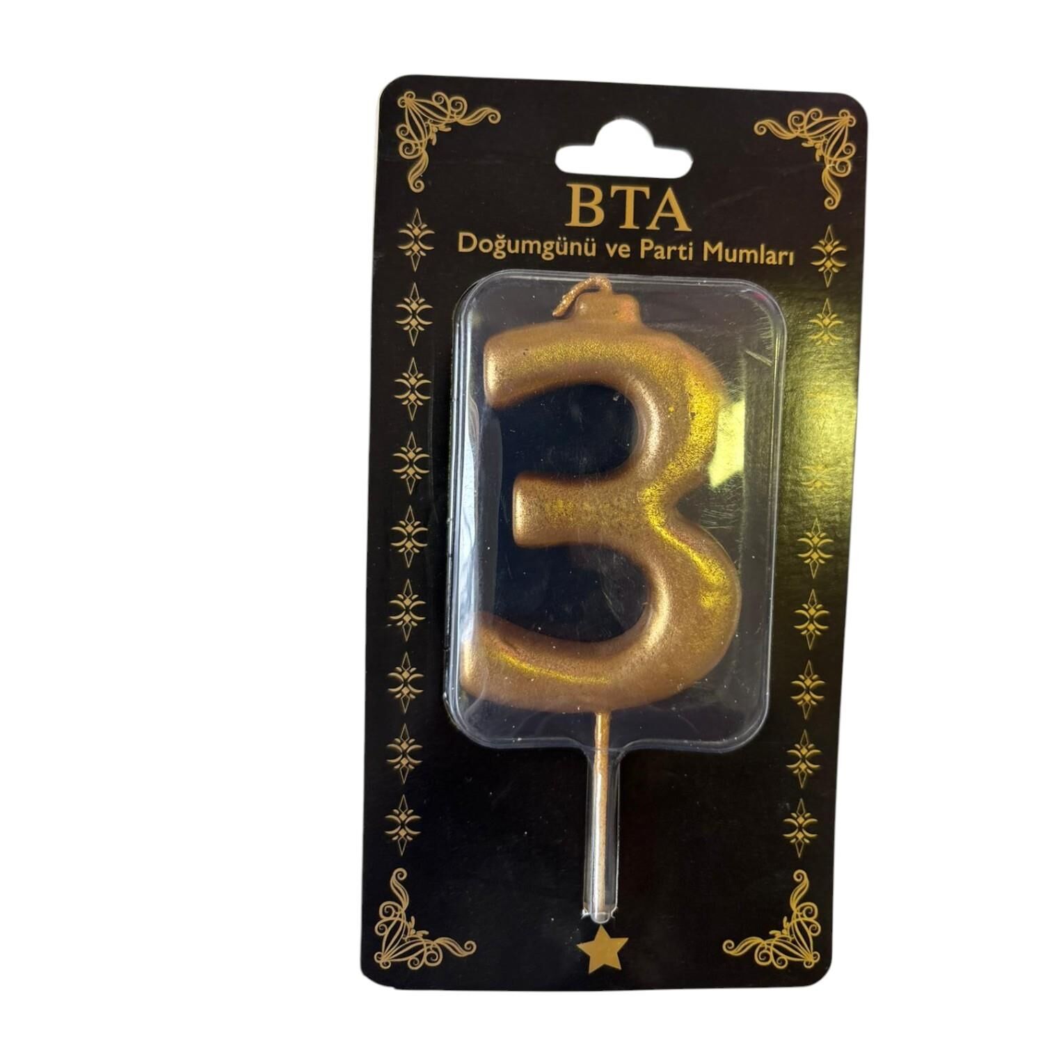 RAKAM MUM 8 CM GOLD ''3''