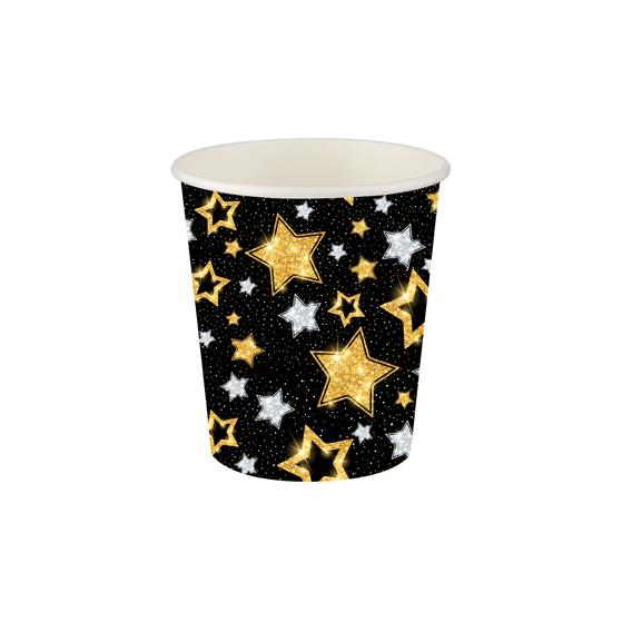 SİYAH YILDIZLAR KARTON BARDAK