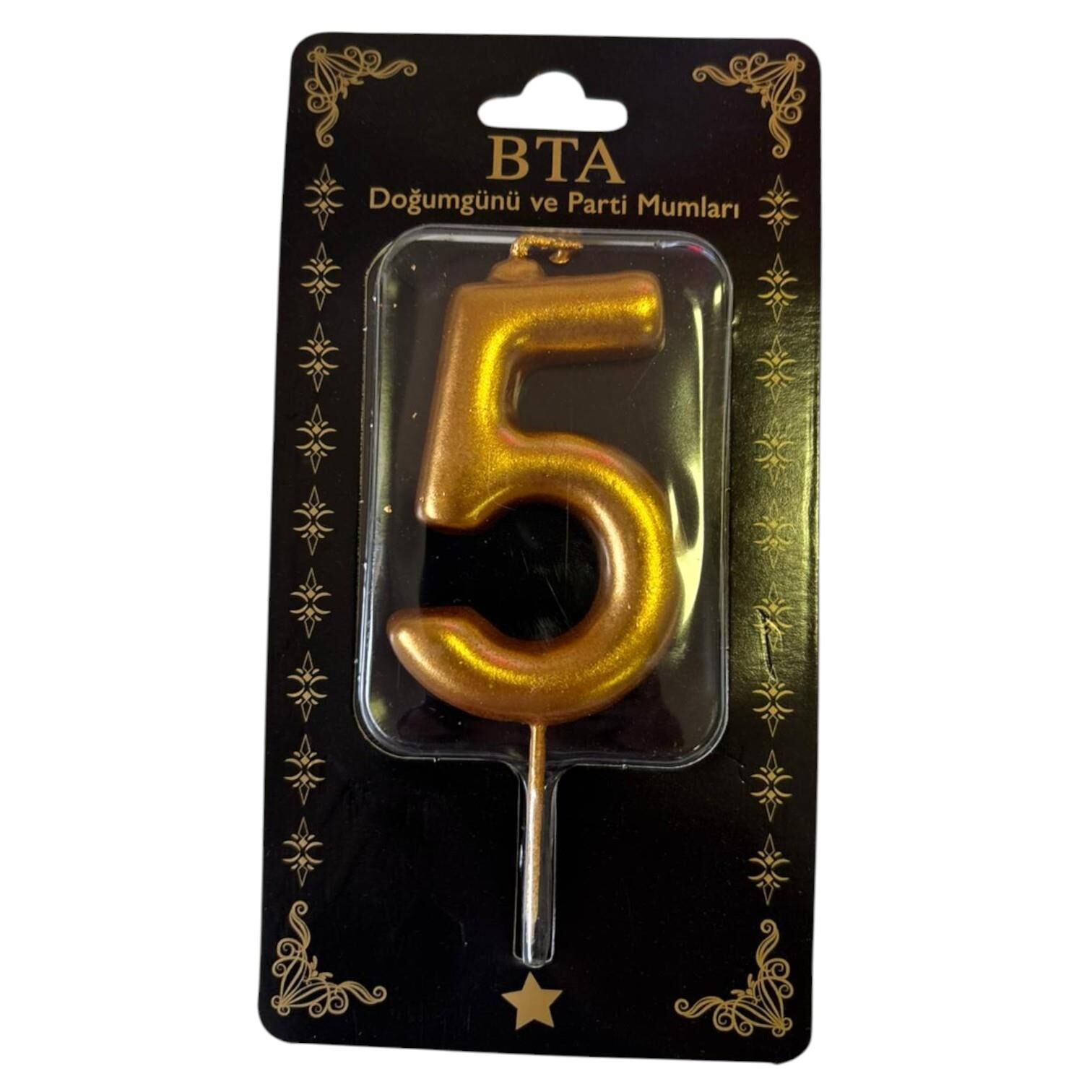 RAKAM MUM 8 CM GOLD ''5''