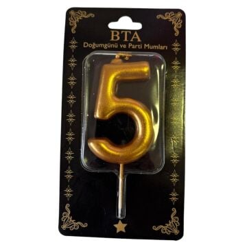 RAKAM MUM 8 CM GOLD ''5''