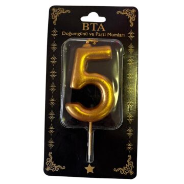 RAKAM MUM 8 CM GOLD ''5''