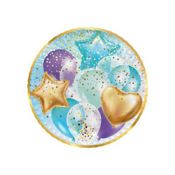 UÇAN BALONLAR MAVİ KARTON TABAK