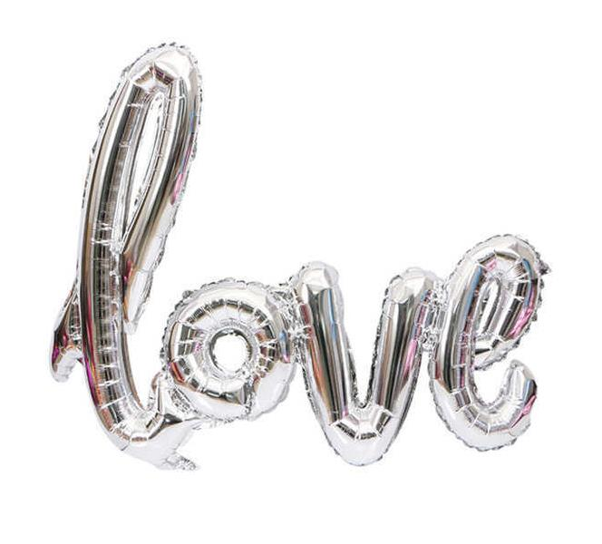 ''Love'' Yazısı Folyo Balon Gümüş 14''