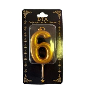 RAKAM MUM 8 CM GOLD ''6''