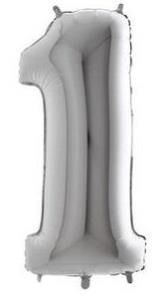 40'' FOLYO BALON RAKAM -1- GÜMÜŞ