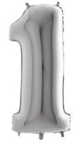 40'' FOLYO BALON RAKAM -1- GÜMÜŞ