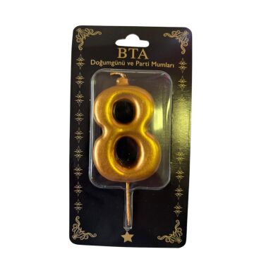RAKAM MUM 8 CM GOLD ''8''