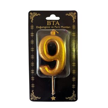 RAKAM MUM 8 CM GOLD ''9''