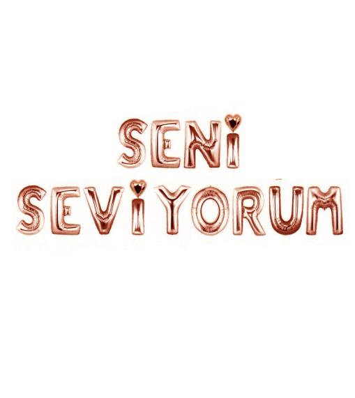 14'' FOLYO SENİ SEVİYORUM BALON ROSE GOLD