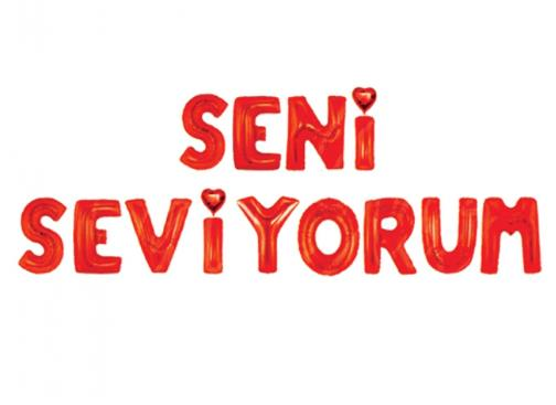 ''Seni Seviyorum'' Folyo Balon Kırmızı (Kendin Şişir)