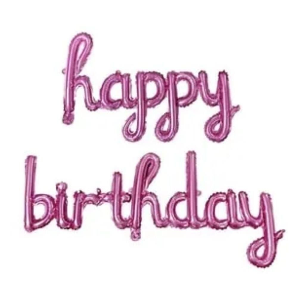 HAPPY B. KALİGRAFİK PEMBE FOLYO BALON
