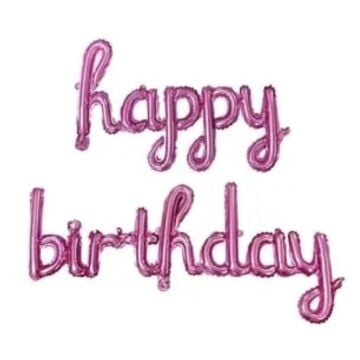 HAPPY B. KALİGRAFİK PEMBE FOLYO BALON