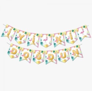 FLAMİNGO BASKILI İYİ Kİ DOĞDUN BANNER