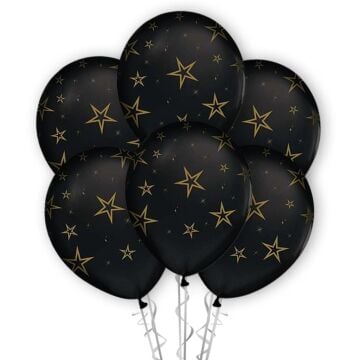 Ç.ÇEVRE GOLD YILDIZLAR BASKILI SİYAH BALON