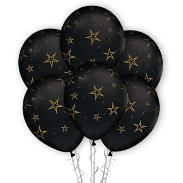 Ç.ÇEVRE GOLD YILDIZLAR BASKILI SİYAH BALON