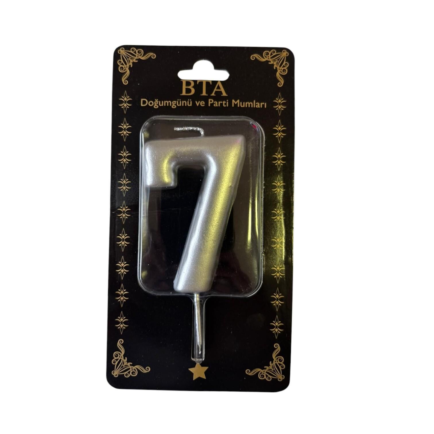 RAKAM MUM 8 CM GÜMÜŞ ''7''