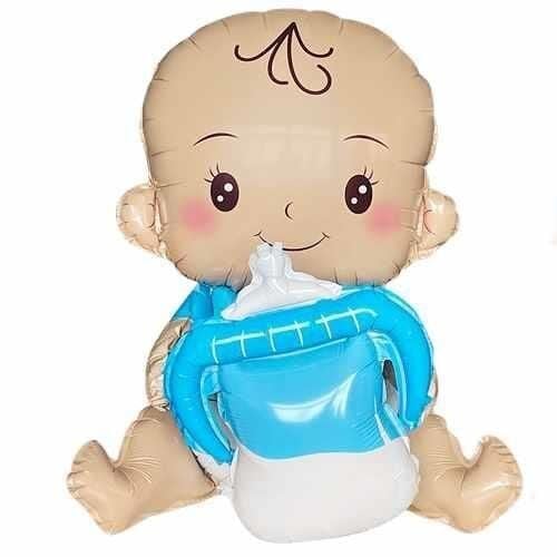 BİBERONLU BEBEK MAVİ FOLYO BALON
