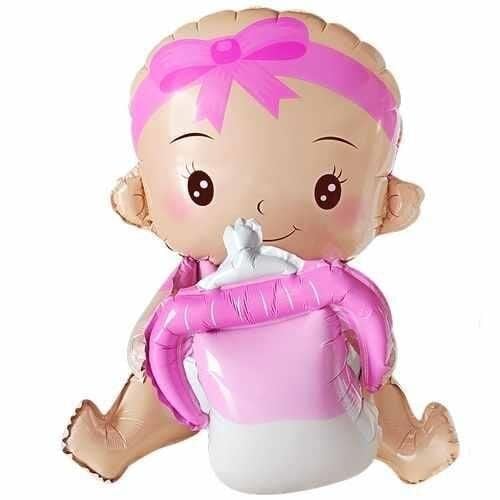 BİBERONLU BEBEK PEMBE FOLYO BALON