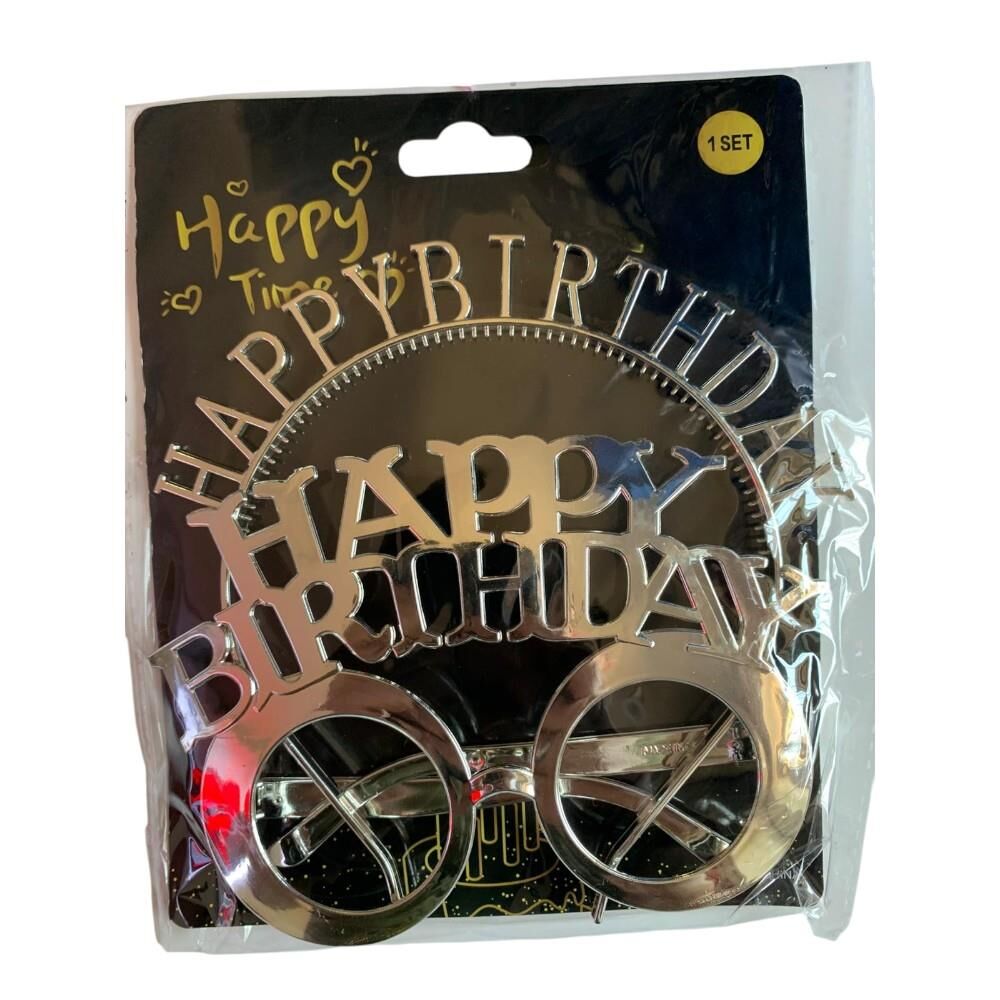 HAPPY BİRTHDAY PARTİ TAÇ - GÖZLÜK SET GÜMÜŞ