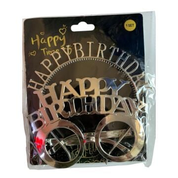 HAPPY BİRTHDAY PARTİ TAÇ - GÖZLÜK SET GÜMÜŞ