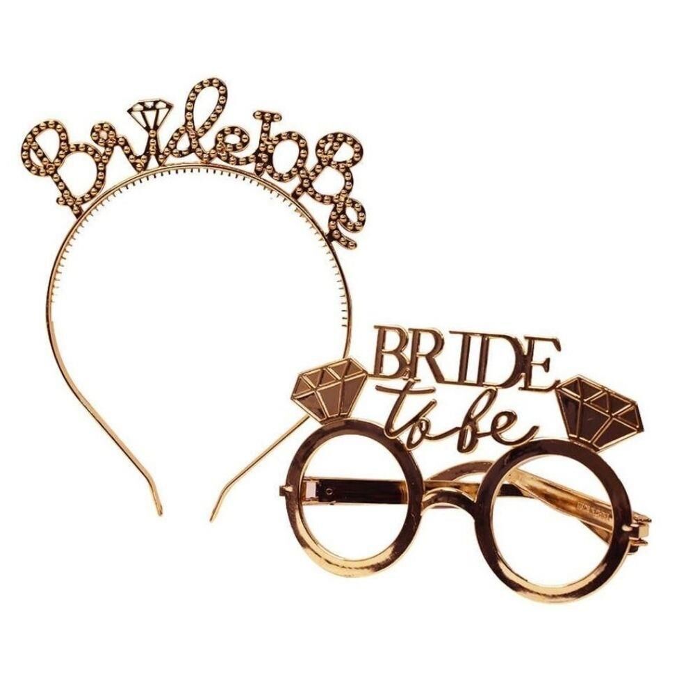 BRİDE TO BE PARTİ TAÇ - GÖZLÜK SET ROSE GOLD