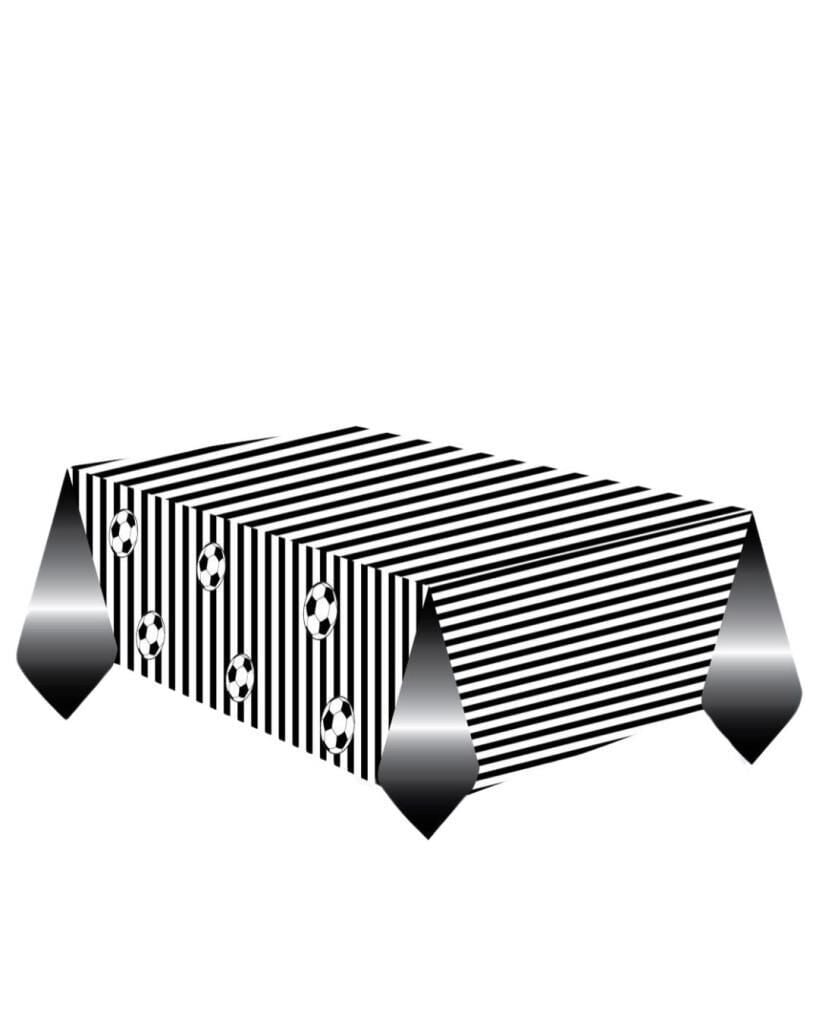 SİYAH BEYAZ TARAFTAR PLASTİK MASA ÖRTÜSÜ