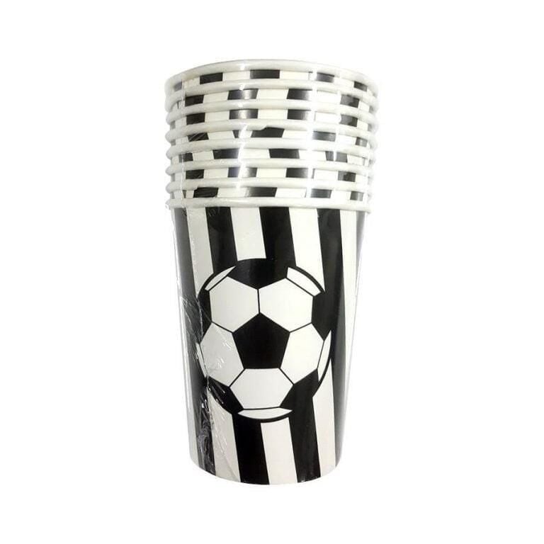 SİYAH BEYAZ TARAFTAR BASKILI KARTON BARDAK 8 Lİ