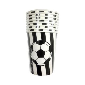 SİYAH BEYAZ TARAFTAR BASKILI KARTON BARDAK 8 Lİ