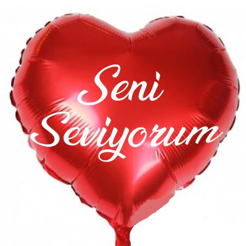 18'' SENİ SEVİYORUM BASKILI KALP FOLYO