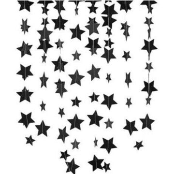 İPE DİZİLİ YILDIZ SARKIT SÜS SİYAH 4 MT.