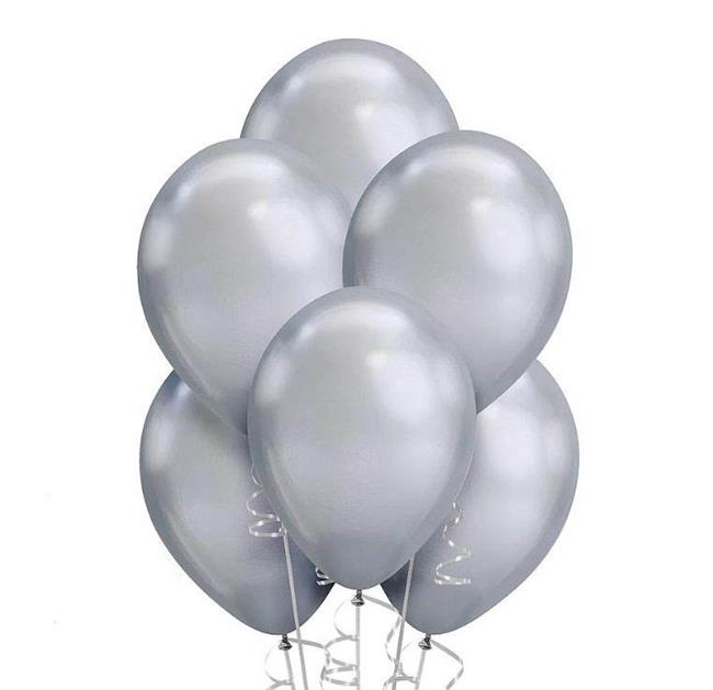 Krom Gümüş Metalik Balon 50 Adet 12''