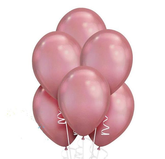 Krom Pembe Metalik Balon 50 Adet 12''