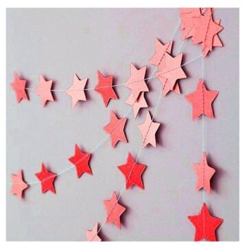 İPE DİZİLİ YILDIZ SARKIT SÜS KIRMIZI 4 MT.