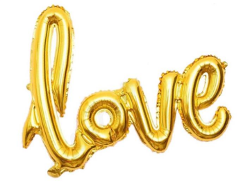 ''Love'' Yazısı Folyo Balon Gold 48X79 Cm