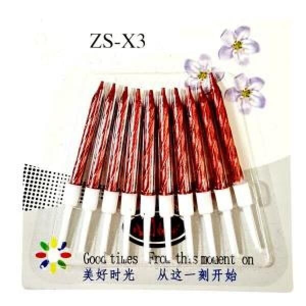 BURGULU KIRMIZI METALİK MUM