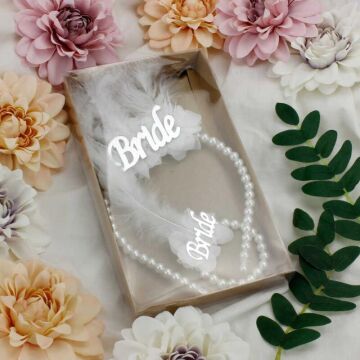 BRİDE İNCİ TAÇ BİLEKLİK SET -GÜMÜŞ-