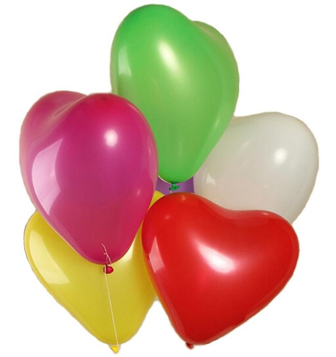 Karışık Renkli Kalp Balon 100 Adet (B.E)
