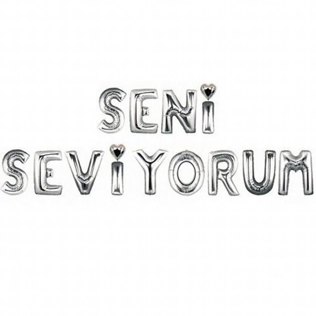 14'' FOLYO SENİ SEVİYORUM SET GÜMÜŞ