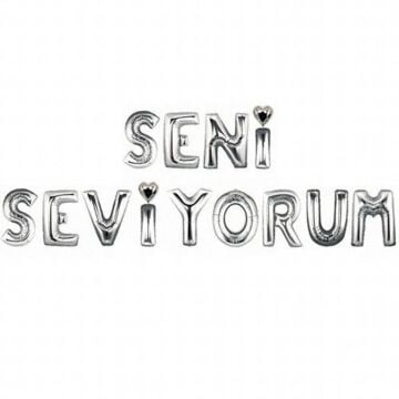 14'' FOLYO SENİ SEVİYORUM SET GÜMÜŞ