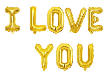 14'' FOLYO I LOVE YOU SET GOLD