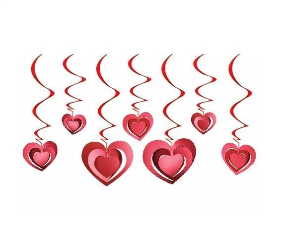 ECO 3 BOYUTLU KALP TAVAN SARKIT SÜS - KIRMIZI