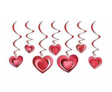 ECO 3 BOYUTLU KALP TAVAN SARKIT SÜS - KIRMIZI