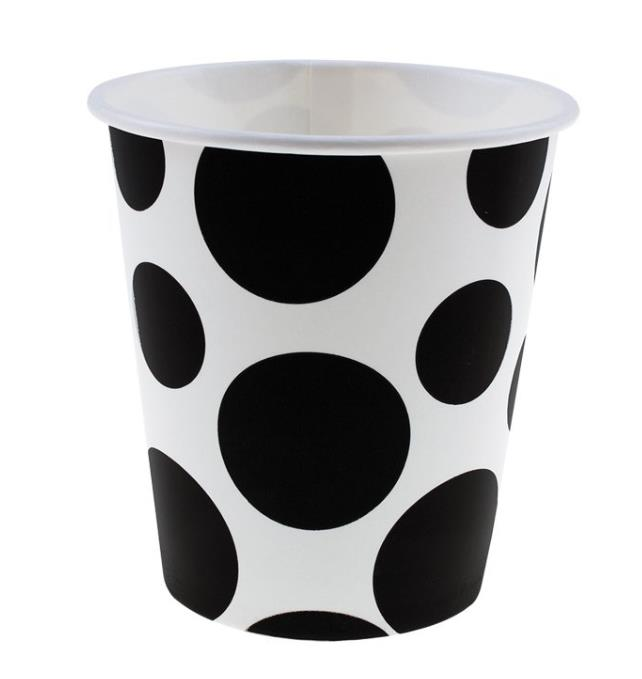 Siyah Punatiyeli Beyaz Karton Bardak