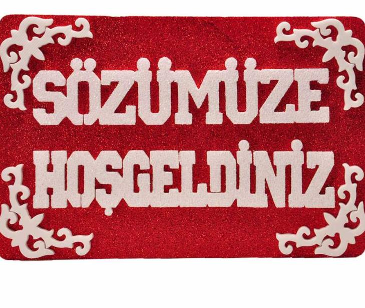 Strafor Sözümüze Hoşgeldiniz Kırmızı