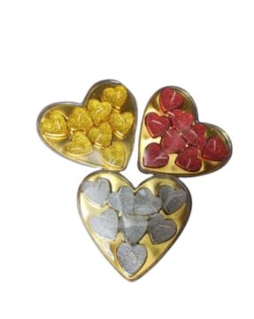 8 Lİ SİMLİ TEALİGHT KALP MUM GOLD-GÜMÜŞ-KIRMIZI