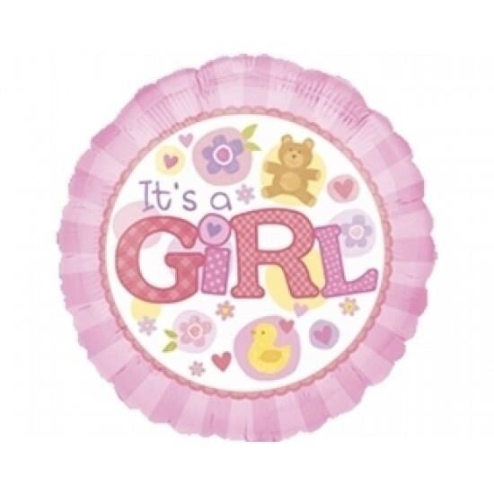 18'' YUVARLAK IT S A GIRL FOLYO BALON