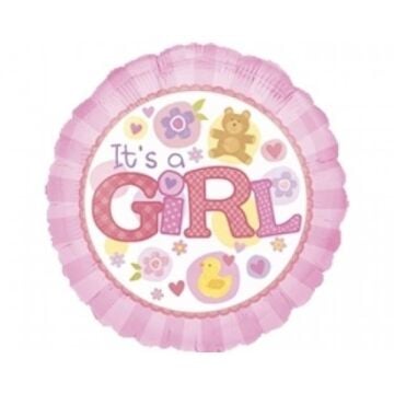 18'' YUVARLAK IT S A GIRL FOLYO BALON
