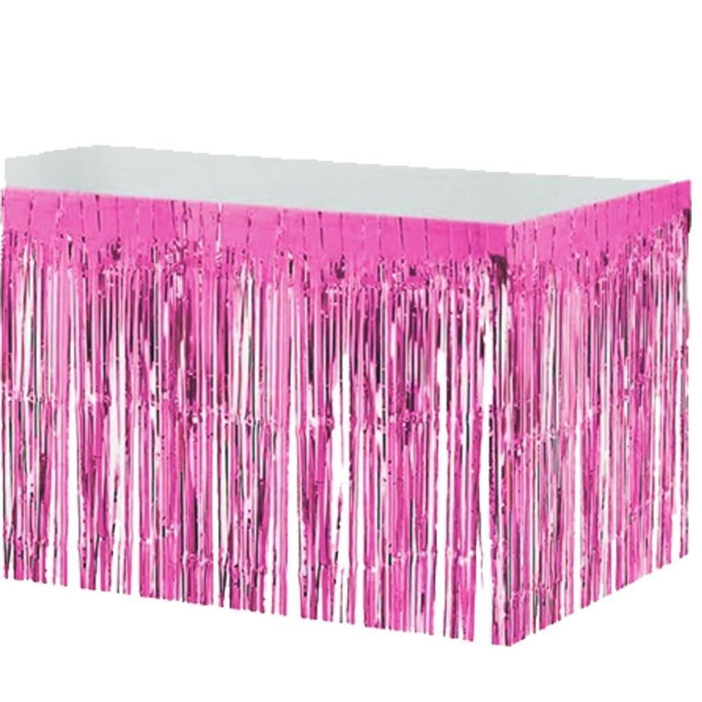 HOLOGRAMLI METALİZE MASA ETEĞİ PEMBE