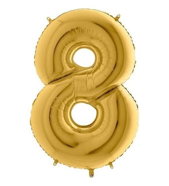 40'' FOLYO BALON RAKAM -8- GOLD